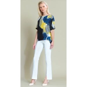 Clara Sun Woo Watercolor Crepe Short Sleeve Top size XS